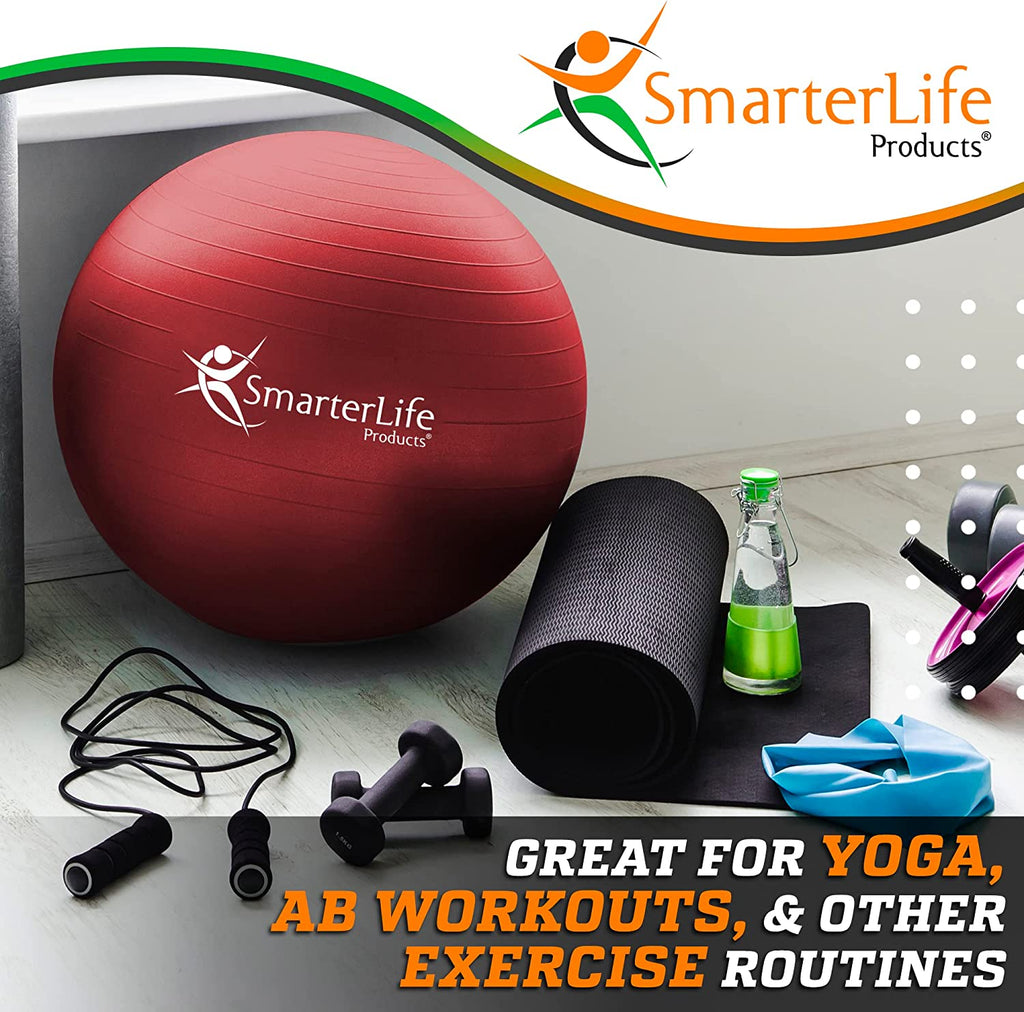 Smarterlife Exercise Ball, Yoga Ball for Gym, Balance, Stability, Pregnancy